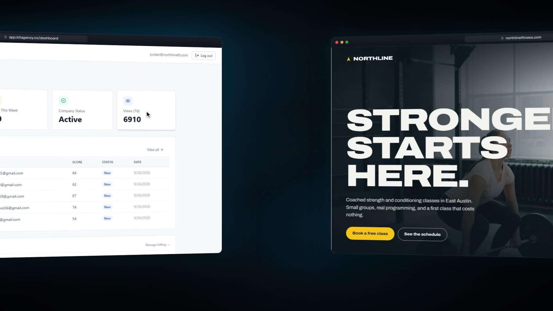 A client site built and operated on the kitagency platform